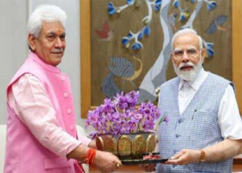 LG Sinha calls on PM Modi in Delhi