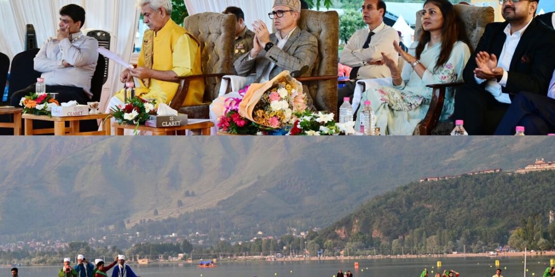 LG attends the opening ceremony of ‘Khelo India Water Sports Festival’ at Dal Lake, Srinagar
