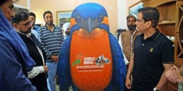 Satish Sharma launches Mascot, Logo, Anthem, Jerseys for Khelo India Water Sports Festival 2025