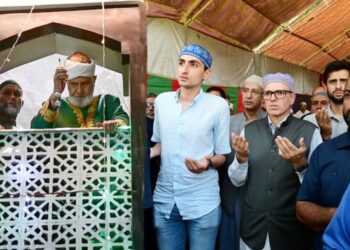 CM Omar Abdullah offers Friday Prayers at Hazratbal Shrine on Milad-un-Nabi (SAW) following