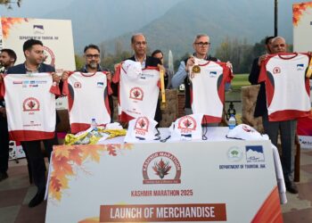 CM Omar Abdullah unveils Kashmir Marathon merchandiseinvites runnersfitness enthusiasts & all interested to join November 2 event