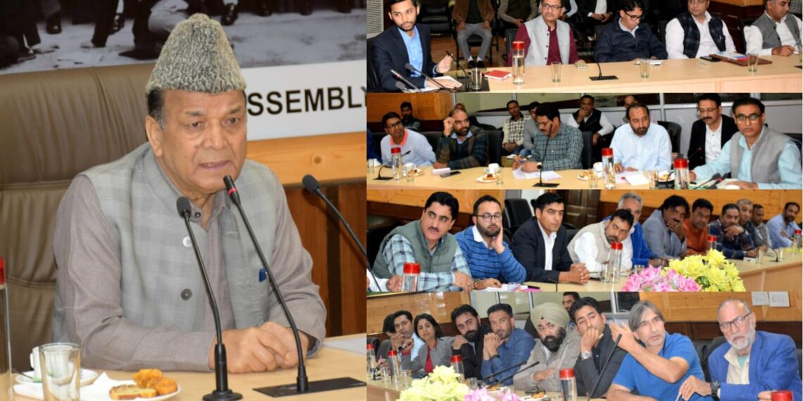 Speaker engages with Media persons in Pre-Assembly session talks