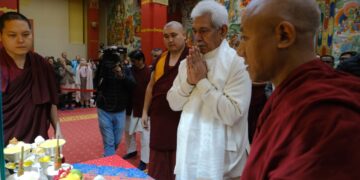 J&K LG Manoj Sinha Arrives in Russia to Escort Holy Buddha Relics Back to India