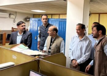 Satish Sharma inspects departmental offices on opening day of Darbar Move