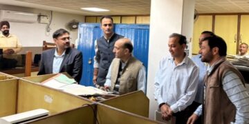 Satish Sharma inspects departmental offices on opening day of Darbar Move