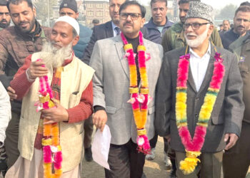 Satish Sharma lays foundation for upgradation of playfield at Radpora, other playfields in Downtown Srinagar