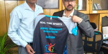 Satish Sharma unveils official Jersey for 3rd edition of Jammu Midnight Marathon