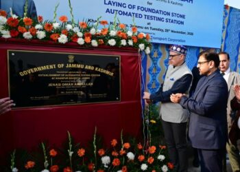 CM Omar Abdullah lays foundation of modern Automated Testing Station at Nagrota