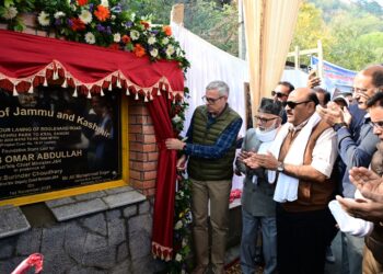 CM Omar Abdullah lays foundation stone of widening & four-laning of Boulevard Road