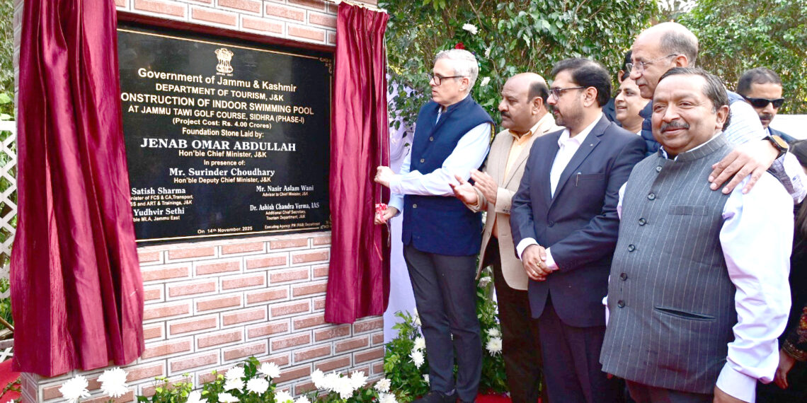CM Omar Abdullah lays foundation stone of an Indoor swimming pool at Jammu, felicitates paragliders & launches new tourism initiatives for Jammu