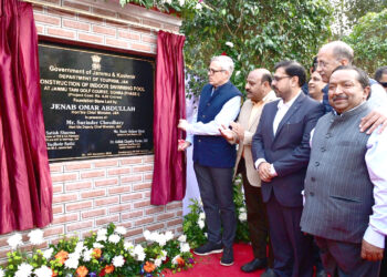 CM Omar Abdullah lays foundation stone of an Indoor swimming pool at Jammu, felicitates paragliders & launches new tourism initiatives for Jammu