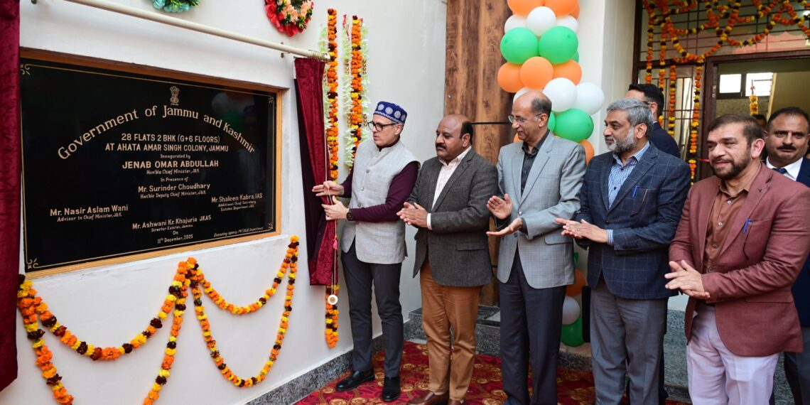 CM Omar Abdullah inaugurates 56 new residential flats for Darbar Move employees in Jammu