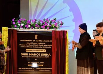 LG Sinha lauds HRDS India for rebuilding shattered homes in J&K