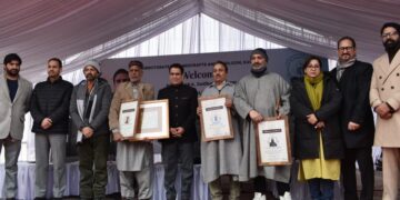 MLA Zadibal felicitates National Award winners in Kashmir Handicrafts